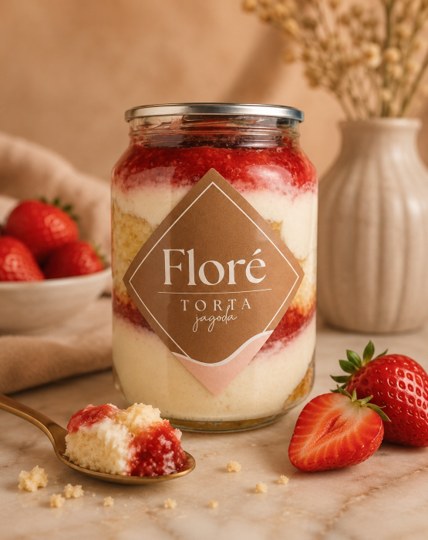 Floré Torta jagoda v kozarcu